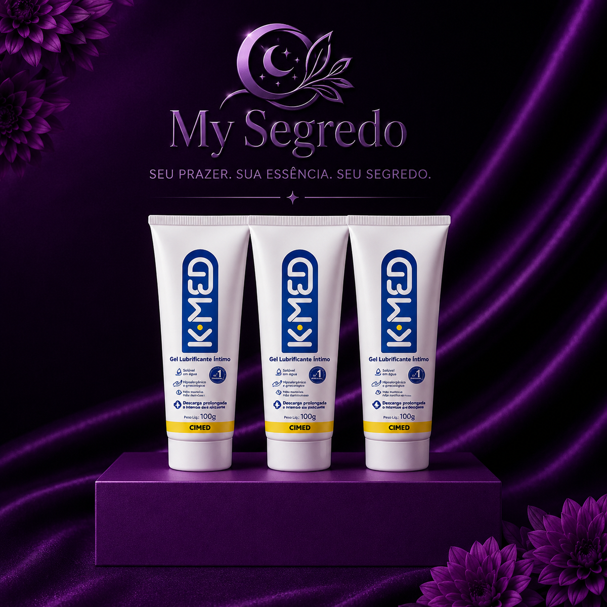 Kit c/ 3 unidades - Gel Lubrificante Íntimo K-med 100g